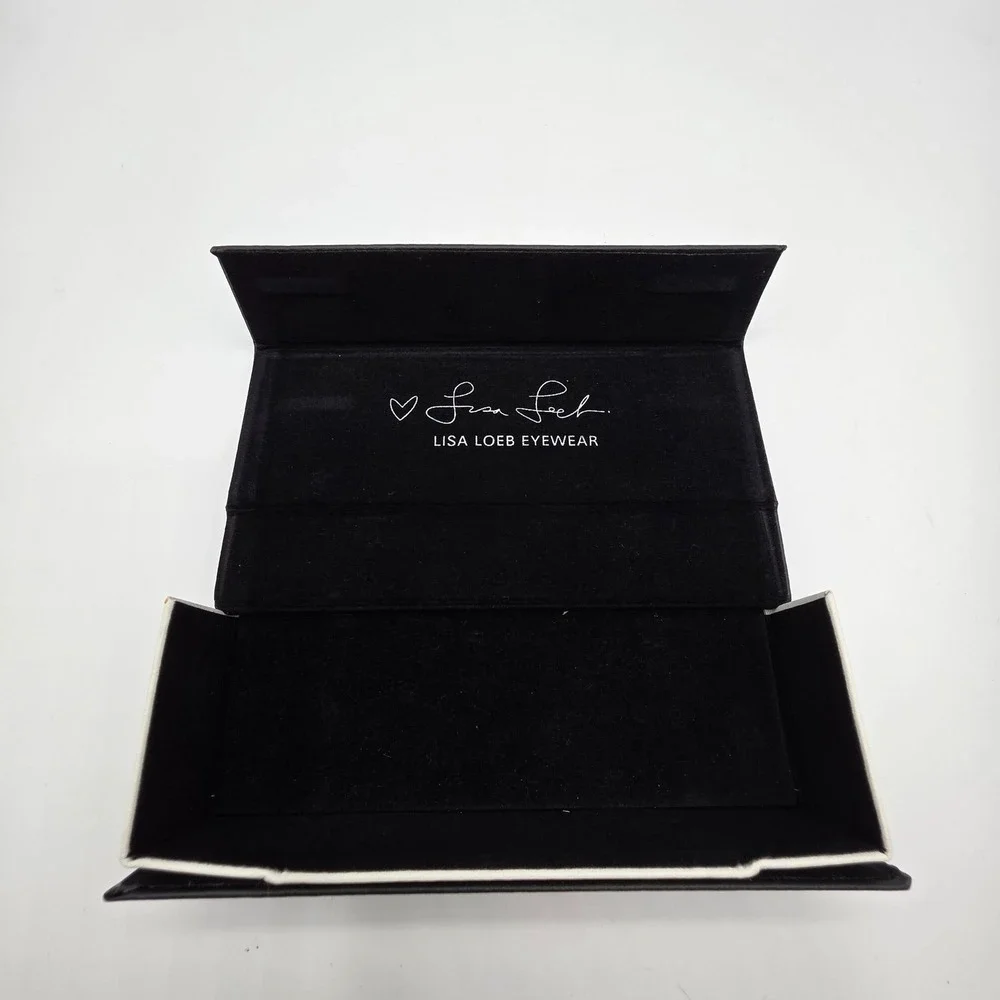 LISA LOEB EYEWEAR Black Faux‎ Leather Folding Glasses Case for Sunglasses